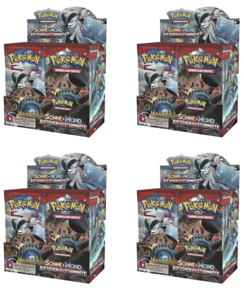 Pokémon TCG Sonne & Mond Aufziehen der Sturmröte Booster Box 4x Lot