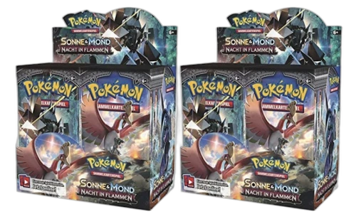 Pokémon TCG Sonne & Mond Nacht in Flammen Booster Box 2x Lot