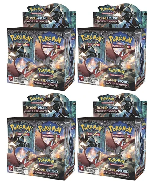 Pokémon TCG Sonne & Mond Nacht in Flammen Booster Box 4x Lot