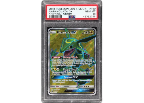 2018 Pokémon Celestial Storm Rayquaza GX Full Art #160 PSA 10