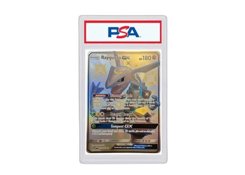 2018 Pokémon Sun & Moon Celestial Storm 177A Full Art/Rayquaza GX 2019 Yellow A Hidden Fates Premium Collection (PSA or BGS Graded)