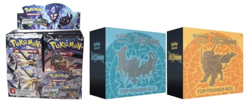 Pokémon TCG Sonne & Mond Ultra-Prisma Top Trainer Box/Booster Box 3x Bundle