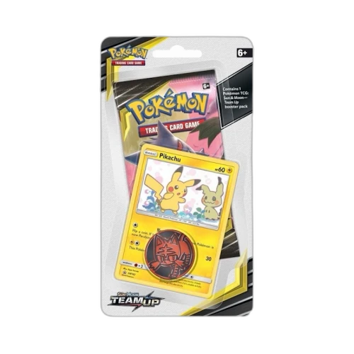 2019 Pokémon Sun & Moon Team Up Booster Pack, Coin & Pikachu Promo Card