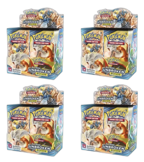 2019 Pokemon Sun & Moon Unbroken Bonds Booster Box 4X Lot