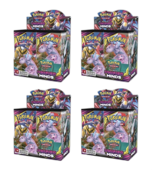 2019 Pokemon Sun & Moon Unified Minds Booster Box 4X Lot