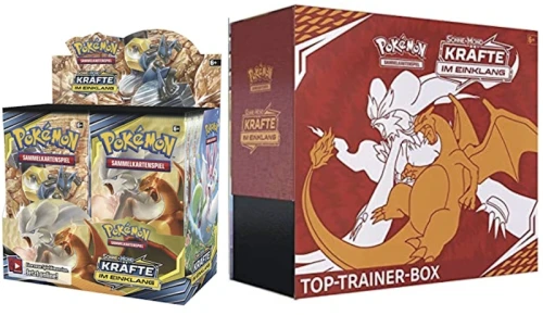 Pokémon TCG Sonne & Mond Kräfte im Einklang Top Trainer Box/Booster Box 2x Bundle