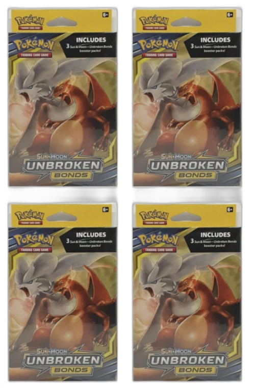 Pokémon TCG Sun & Moon Unbroken Bonds Hanger Box 4x Lot