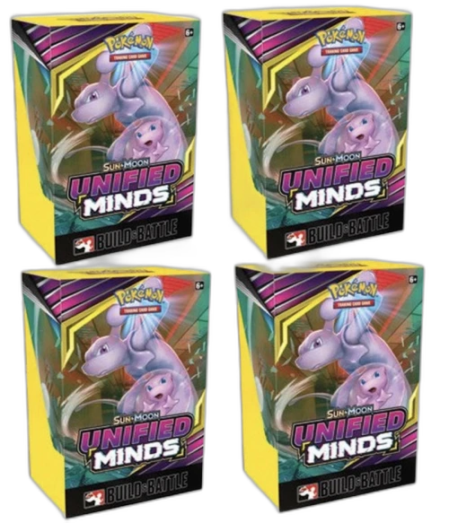 Pokémon TCG Sun & Moon Unified Minds Build&Battle Kit 4x Lot