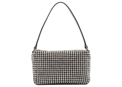Alexander Wang Heiress Pouch In Crystal Mesh White