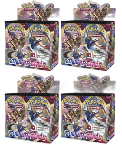 Pokémon TCG Schwert & Schild Booster Box 4x Lot