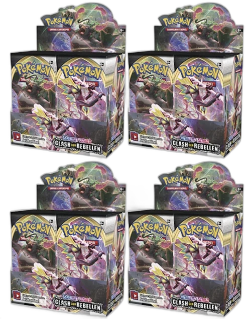 Pokémon TCG Schwert & Schild Clash der Rebellen Booster Box 4x Lot