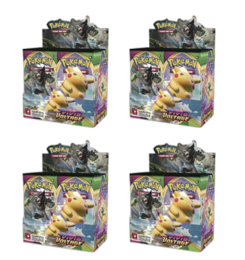 2020 Pokemon TCG Sword & Shield Vivid Voltage Booster Box 4X Lot