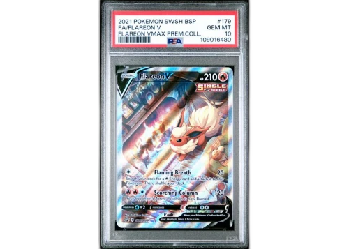 2021 Pokémon Black Star Promo Flareon V Full Art VMAX Premium Collection #179 PSA 10