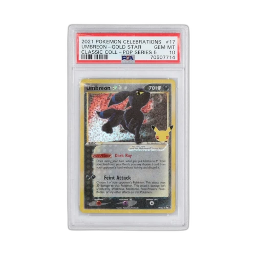 2021 Pokémon Celebrations Classic Collection Umbreon Gold Star #17/17 (PSA 10)