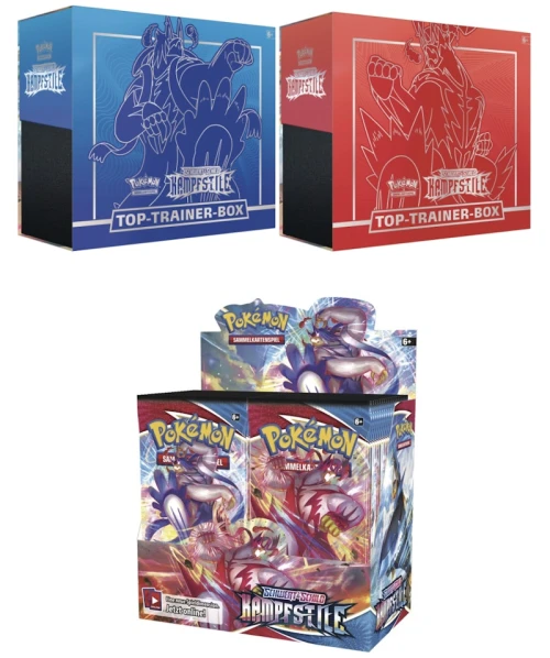 Pokémon TCG Schwert & Schild Kampf Stile Top Trainer & Booster Box 3x Bundle