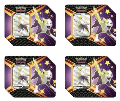 Pokémon TCG Sword & Shield Shining Fates Boltund V Tin 4X Lot (6 Booster Packs)