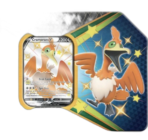 Pokémon TCG Sword & Shield Shining Fates Cramorant V Tin (6 Booster Packs)