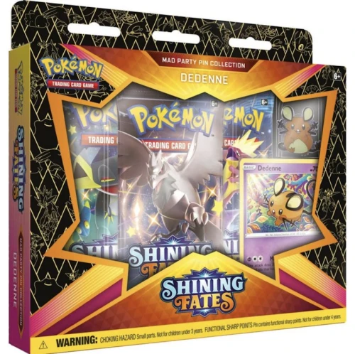 Pokémon TCG Sword & Shield Shining Fates Mad Party Pin Collection Dedenne