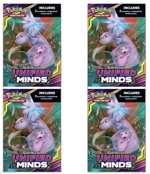Pokémon TCG Sun & Moon Unified Minds Hanger Box 4X Lot