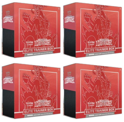 Pokémon TCG Sword & Shield Battle Styles Elite Trainer Box Single Strike 4x Lot