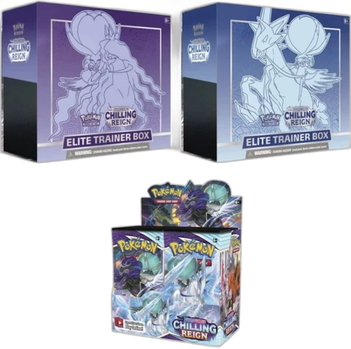 Pokémon TCG Sword & Shield Chilling Reign Booster Box & Elite Trainer Box 3x Bundle