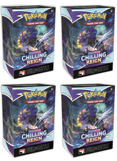 Pokémon TCG Sword & Shield Chilling Reign Build & Battle Box 4x Lot