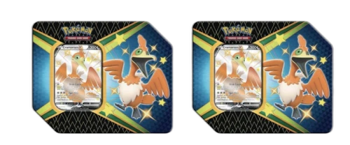 Pokémon TCG Sword & Shield Shining Fates Cramorant V Tin 2x Lot (UK Version 5 Booster Packs)