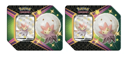 Pokémon TCG Sword & Shield Shining Fates Eldegoss V Tin 2x Lot (UK Version 5 Booster Packs)