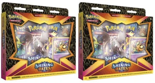 Pokémon TCG Sword & Shield Shining Fates Mad Party Pin Collection Dedenne 2x Lot