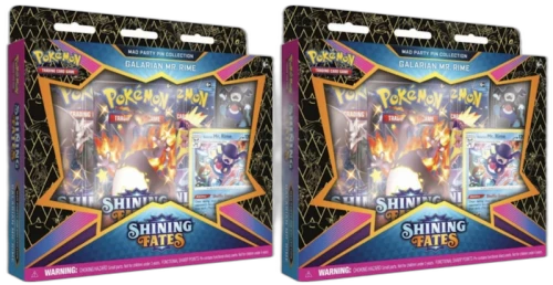 Pokémon TCG Sword & Shield Shining Fates Mad Party Pin Collection Galarian Mr. Rime 2x Lot