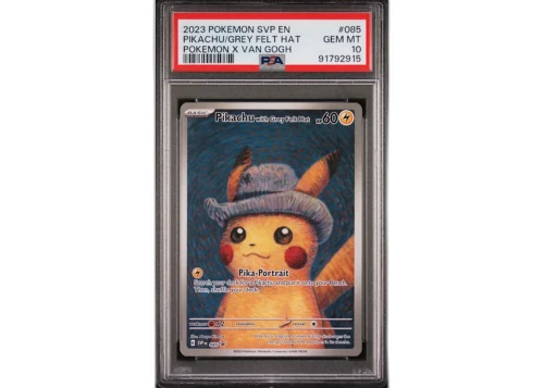 2023 Pokémon Black Star Promo Pikachu with Grey Felt Hat Pokémon x Van Gogh #085 PSA 10