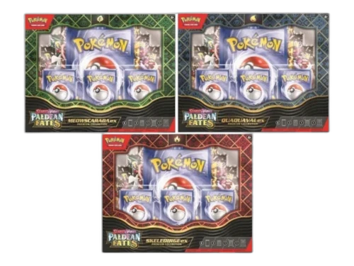 2024 Pokémon TCG Scarlet & Violet Paldean Fates Meowscarada ex/Quaquaval ex/Skeledirge ex Premium Collection 3x Lot