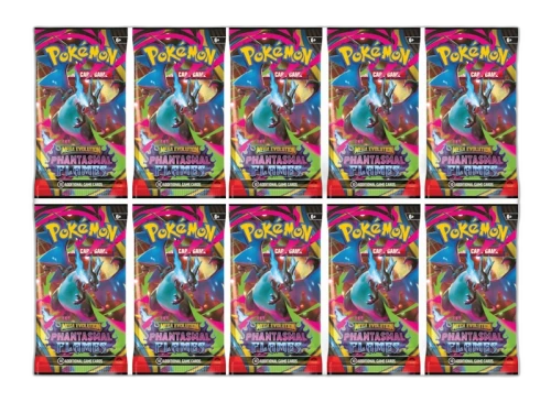 2025 Pokémon Mega Evolution Phantasmal Flames Mega Charizard X Booster Pack 10x Lot