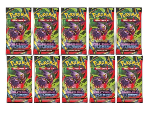 2025 Pokémon Mega Evolution Phantasmal Flames Mega Gengar Booster Pack 10x Lot