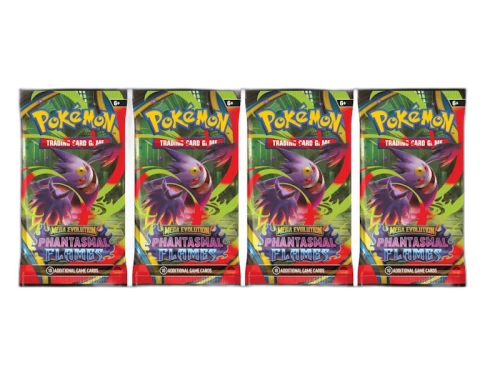 2025 Pokémon Mega Evolution Phantasmal Flames Mega Gengar Booster Pack 4x Lot