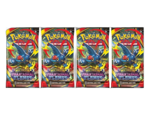 2025 Pokémon Mega Evolution Phantasmal Flames Mega Heracross Booster Pack 4x Lot