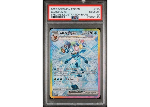 2025 Pokémon Prismatic Evolutions Glaceon ex Special Illustration Rare #150 PSA 10