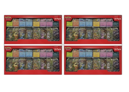 2025 Pokémon Prismatic Evolutions Mini Tins 8-Pack (Costco Exclusive) 4x Lot