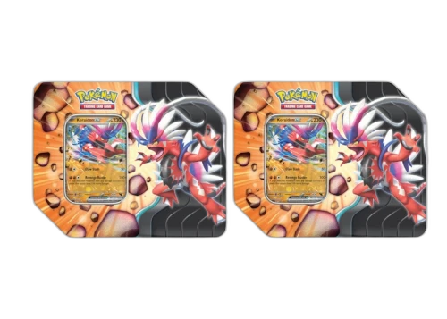 2025 Pokémon Scarlet & Violet Journey Together Koraidon EX Slahing Legends Tin 2x Lot