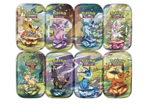 2025 Pokémon Scarlet & Violet Prismatic Evolutions 8 Tin Lot (Artwork May Vary)