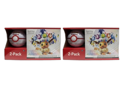 2025 Pokémon Scarlet & Violet Prismatic Evolutions Elite Trainer Box + Pokeball Sam's Club Bundle 2x Lot (Pokeball Color May Vary)