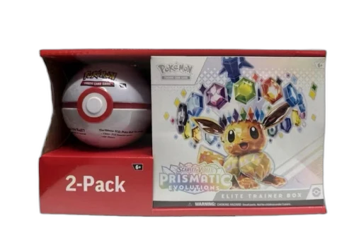 2025 Pokémon Scarlet & Violet Prismatic Evolutions Elite Trainer Box + Pokeball Sam's Club Bundle (Pokeball Color May Vary)
