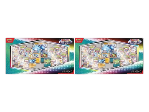 2025 Pokémon Scarlet & Violet Prismatic Evolutions Lucario ex & Tyranitar ex Premium Collection (Sam's Club Exclusive) 2x Lot