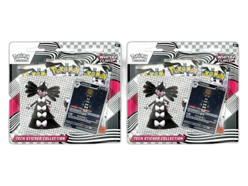 2025 Pokémon Scarlet & Violet White Flare Tech Sticker Collection Blister Pack 2x Lot