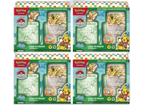 2025 Pokemon World Champion Deck Anaheim Liao Fu Guan Gholdengo Box 4x Lot