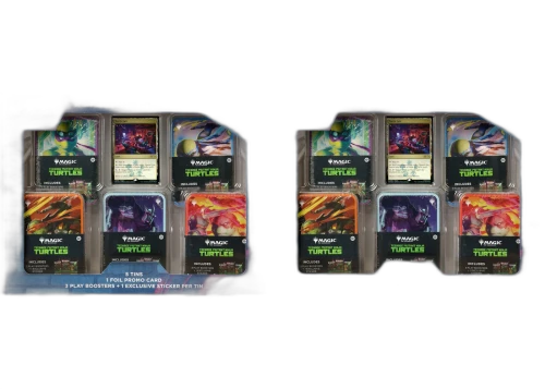 Magic: The Gathering 2026 Magic the Gathering Teenage Mutant Ninja Turtles Universes Beyond 5 Tin Booster Collection 2x Lot