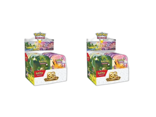 2026 Pokémon Mega Evolution 30th Celebration 8 Tin Mini Display 2x Lot