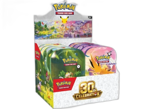 2026 Pokémon Mega Evolution 30th Celebration 8 Tin Mini Display