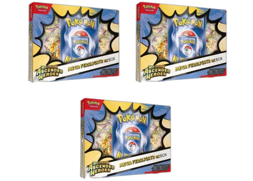 2026 Pokémon Mega Evolution Ascended Heroes Mega Feraligatr ex Box 3x Lot