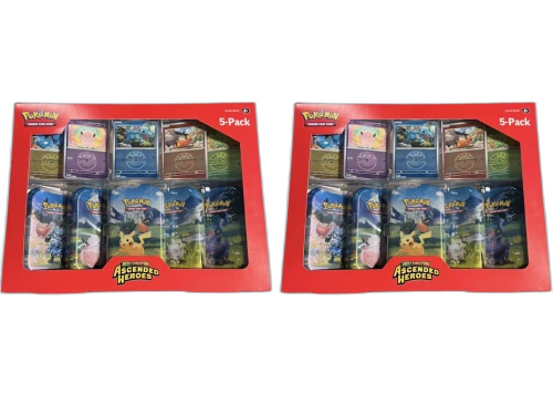 2026 Pokémon Mega Evolution Ascended Heroes Mini Tins 5-Pack Collection (Costco Exclusive) 2x Lot